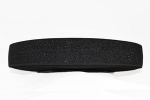 Black with Black Sparkle 50mm wide Exposed Elastic - $5.60 per metre