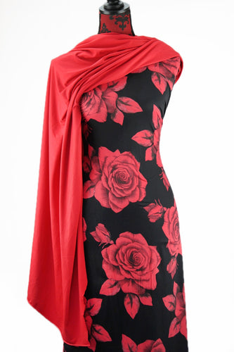 Midnight Rose - $17.50 per metre - double brushed poly