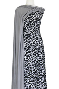 Leopard in Grey - $18 pm - Double Brushed Poly