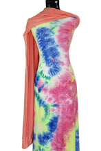 Load image into Gallery viewer, Lime and Pink Tie Dye - $18 pm - Double Brushed Poly