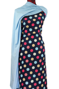 Multicoloured Polka Dots - $17.50 pm - Brushed 100% Cotton Woven