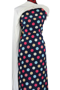 Multicoloured Polka Dots - $17.50 pm - Brushed 100% Cotton Woven
