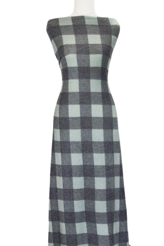 Pale Sage Buffalo Plaid - $23.50 pm - Faux Alpaca