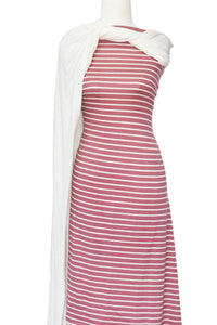 Pink and Ivory Stripes - $20 pm - French Terry