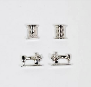 Thread and Machine Set of 2 Earrings - Silver