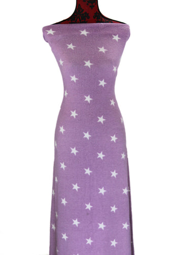 Stars on Lilac - $23.50 pm - Faux Alpaca