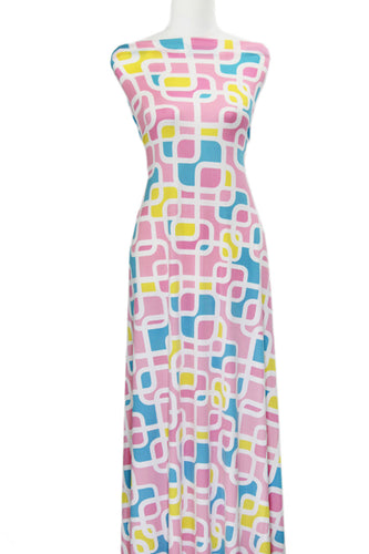 The Maze in Pink - $20 pm - Double Brushed Poly