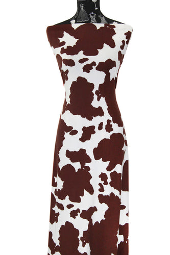 Cow Print in Brown - $20 pm - Double Brushed Poly