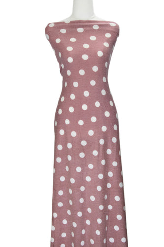 Dots on Mauve - $23.50 pm - Faux Alpaca