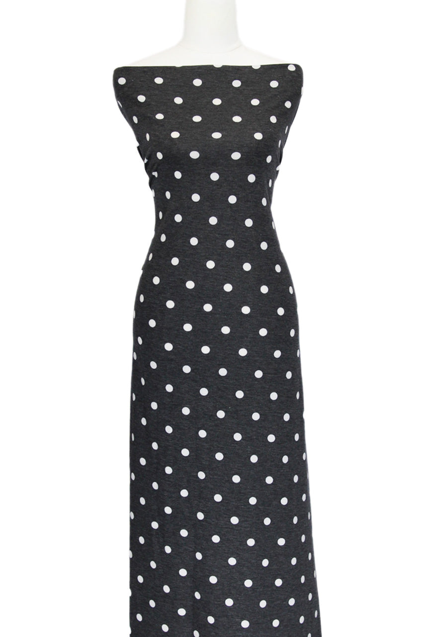 Dots in Charcoal - $20 pm - French Terry
