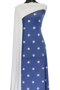 Stars in Denim Blue - $20 pm - French Terry