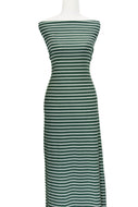 Green and Ivory Stripes - $22 pm - French Terry