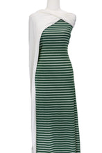 Load image into Gallery viewer, Green and Ivory Stripes - $20 pm - French Terry