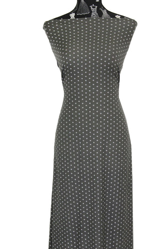 Grey Ditsy Print - $20 pm - Double Brushed Poly