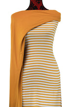 Load image into Gallery viewer, Mustard and Ivory Stripes - $18 pm - Double Brushed Poly
