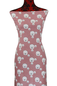 Pink Teddy Bears - $17.50 pm - Brushed 100% Cotton Woven