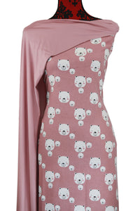 Pink Teddy Bears - $17.50 pm - Brushed 100% Cotton Woven