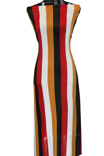 Red and Gold Stripes - $20 pm - Double Brushed Poly