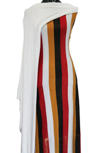 Red & Gold Stripes - $18 pm - Double Brushed Poly